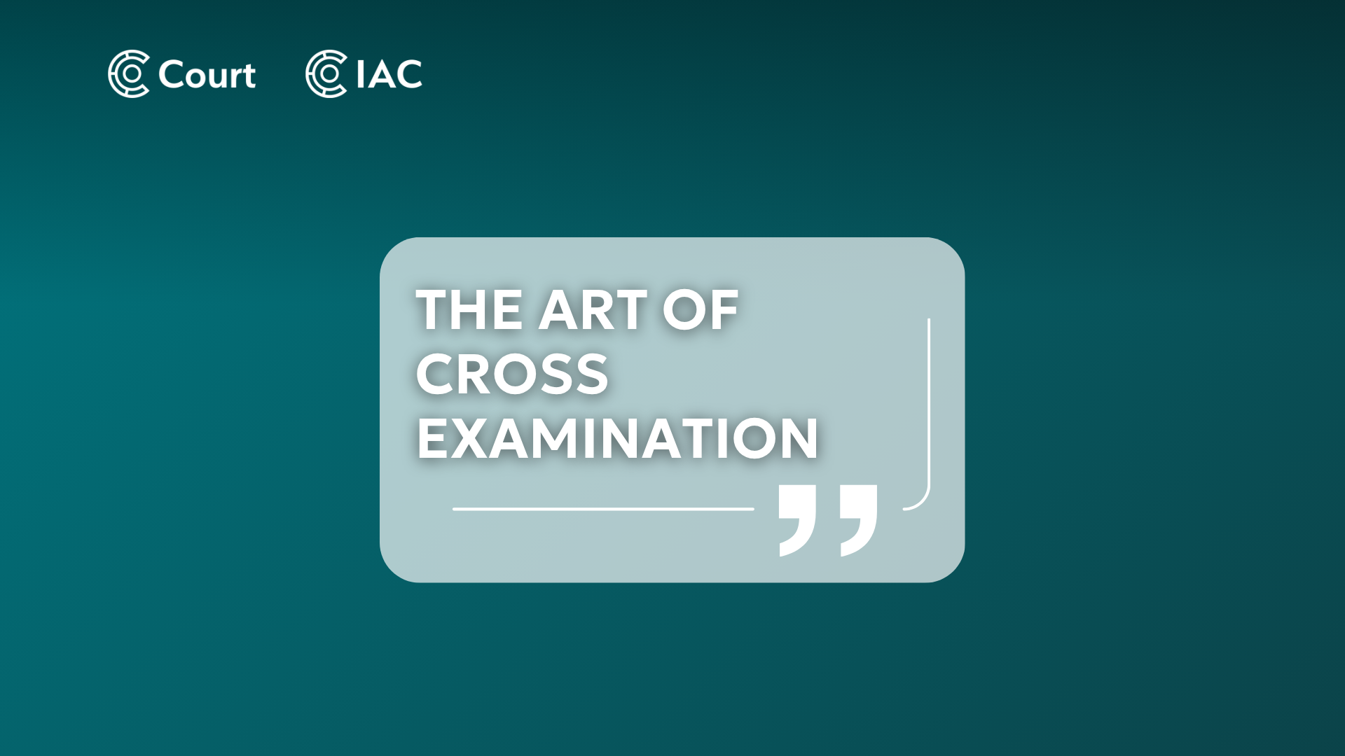 The Art of Cross Examination