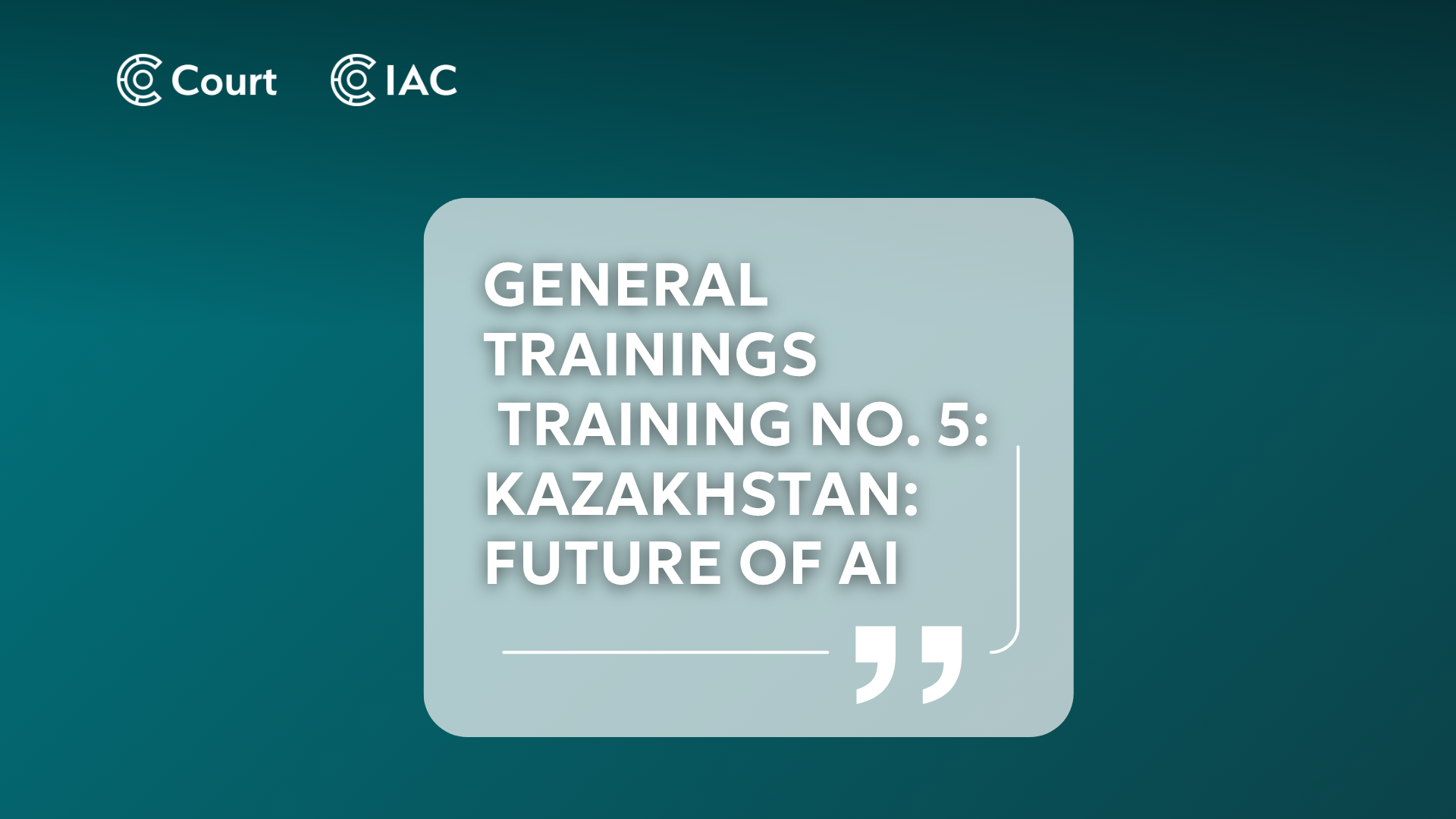 Training No. 5: Kazakhstan: Future of AI