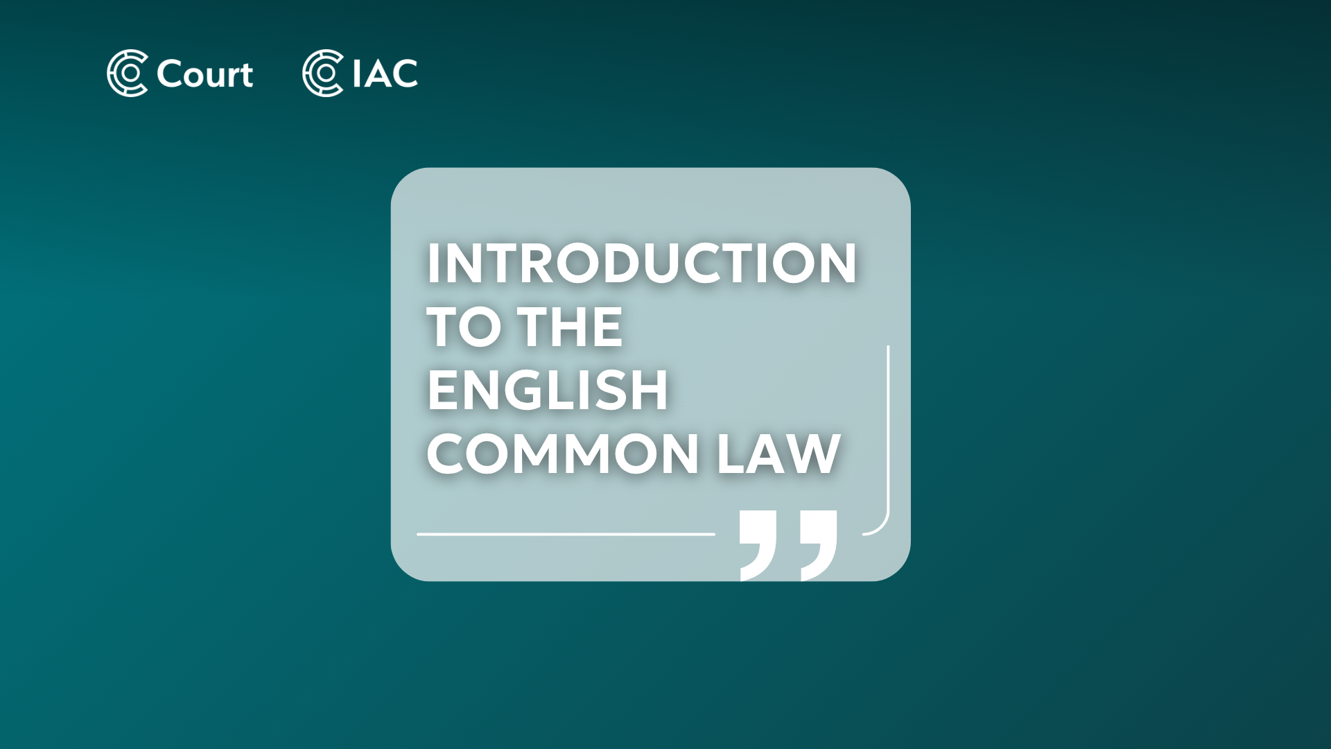 Introduction to the English Common Law