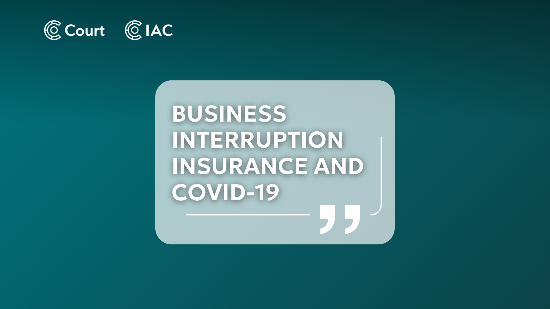 Business interruption insurance and Covid-19